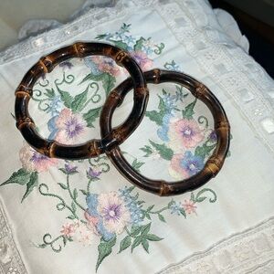 Vintage bamboo bangle bracelets set